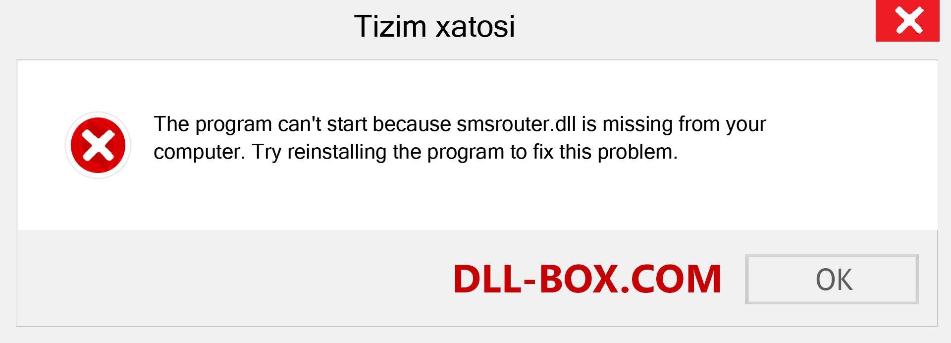 smsrouter.dll fayli yo'qolganmi?. Windows 7, 8, 10 uchun yuklab olish - Windowsda smsrouter dll etishmayotgan xatoni tuzating, rasmlar, rasmlar